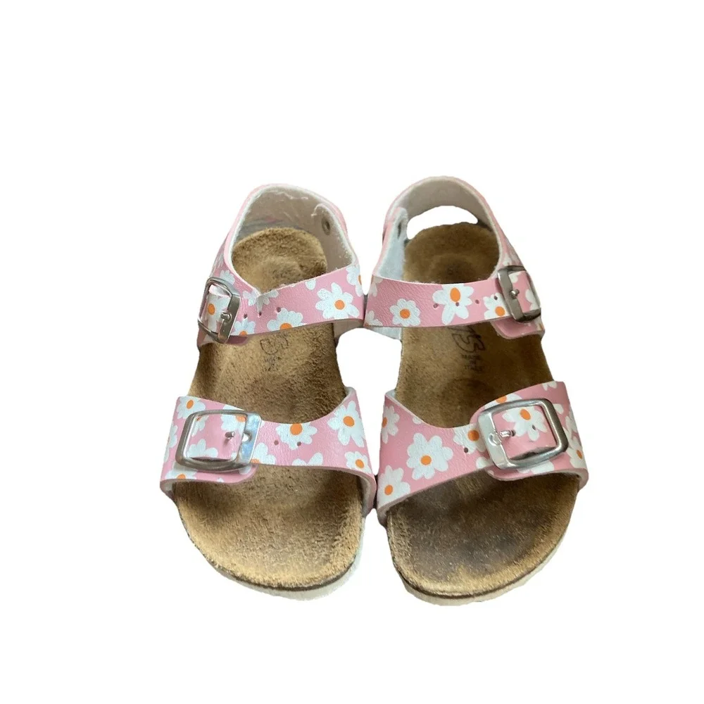 Gem's Milano Vera Pelle Made In Italy Daisy Toddler Buckle Sandals Size 25